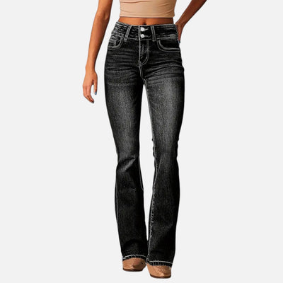 Mivora London | Women’s High-Waist Flared Trousers – Elongated Silhouette & Effortless Grace