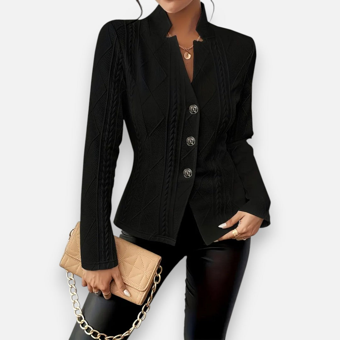 Mivora London | Women’s Textured Knit Blazer – Comfortable Everyday Wear