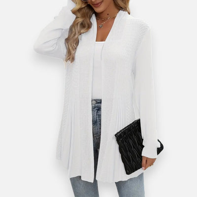 Mivora London | Women’s Pointelle Knit Cardigan – Delicate Elegance