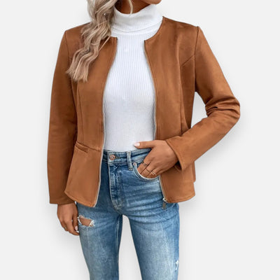 Mivora London | Women’s Soft-Touch Crew Jacket – Effortless Warmth