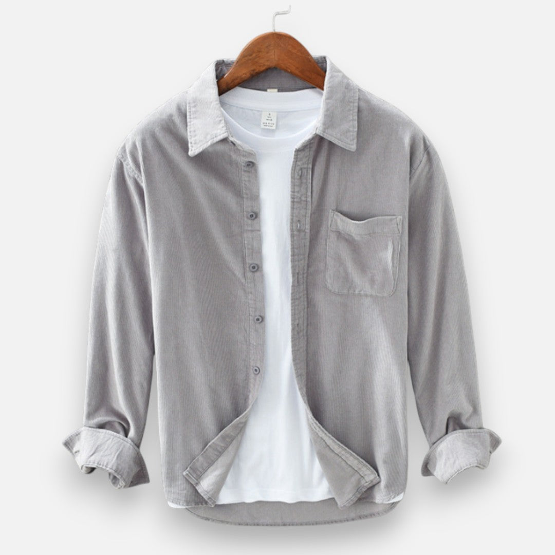 Mivora London | Men’s Retro Cord Shirt – Tailored Fit, Elegant Style