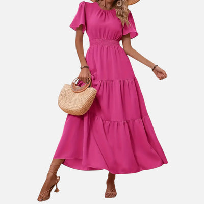 Mivora London | Women’s Elegant Pleated Long Dress