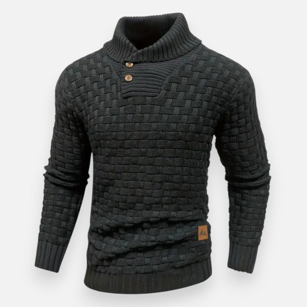 Mivora London | Men’s Waffle-Knit Pullover – Refined & Warm