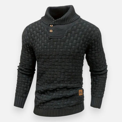 Mivora London | Men’s Waffle-Knit Pullover – Refined & Warm