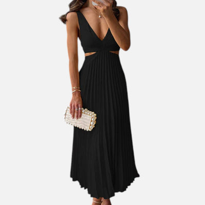 Mivora London | Women's Elegant Twist-Front Midi Dress With Flattering Silhouette