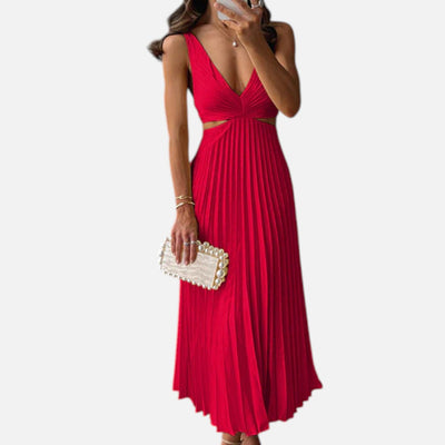 Mivora London | Women's Elegant Twist-Front Midi Dress With Flattering Silhouette