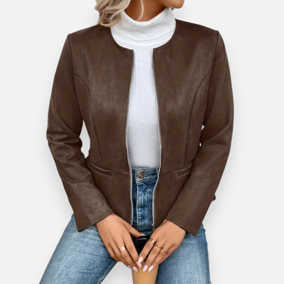 Mivora London | Women’s Soft-Touch Crew Jacket – Effortless Warmth