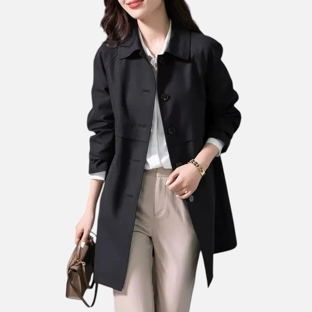 Mivora London | Women’s Lightweight Single-Button Short Trench Coat