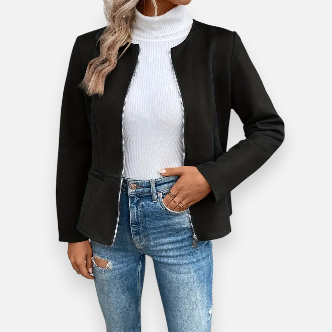 Mivora London | Women’s Soft-Touch Crew Jacket – Effortless Warmth