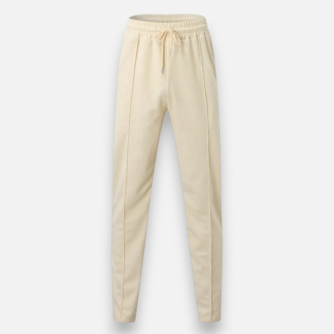 Mivora London | Men’s Waffle Knit Jogger Trousers – Slight Stretch Casual Wear