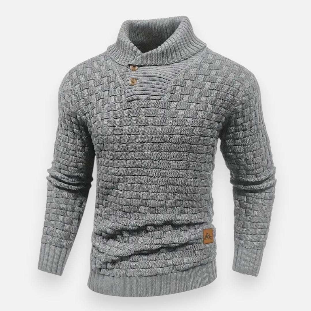 Mivora London | Men’s Waffle-Knit Pullover – Refined & Warm