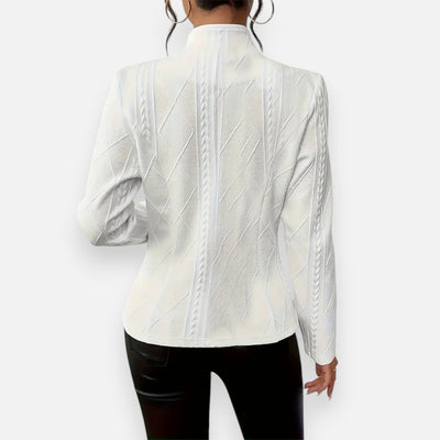 Mivora London | Women’s Textured Knit Blazer – Comfortable Everyday Wear
