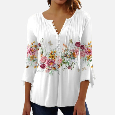 Mivora London | Women's Floral Long Sleeve Blouse – Lightweight Elegant Fit