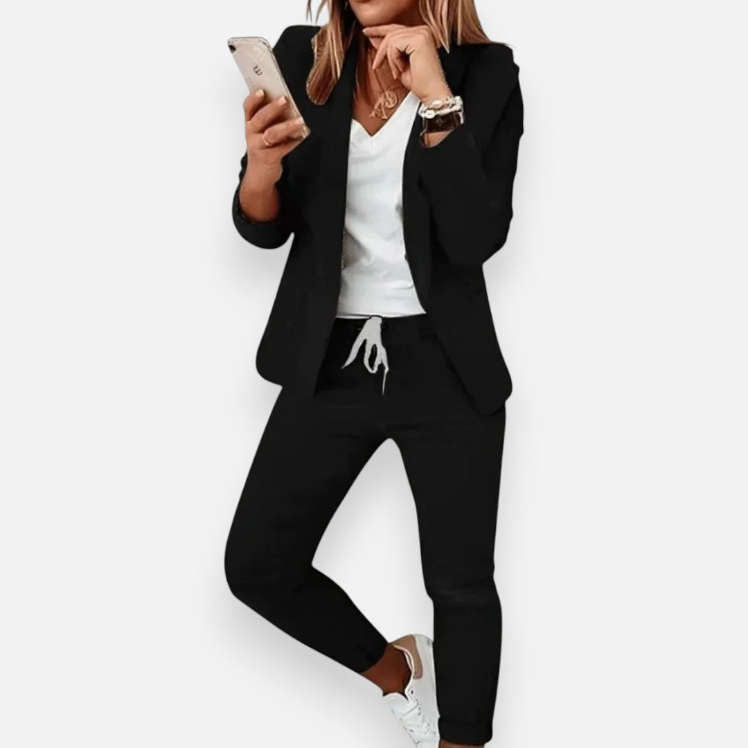 Mivora London | Women’s 2-Piece Suit Set – Classic Blazer & Trousers