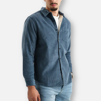 Mivora London | Men’s Textured Long-Sleeve Shirt – Refined Casual Tailoring