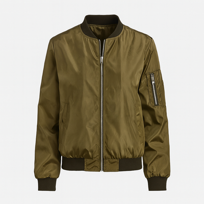 Mivora London | Women’s Long Sleeve Bomber Jacket – Zipper