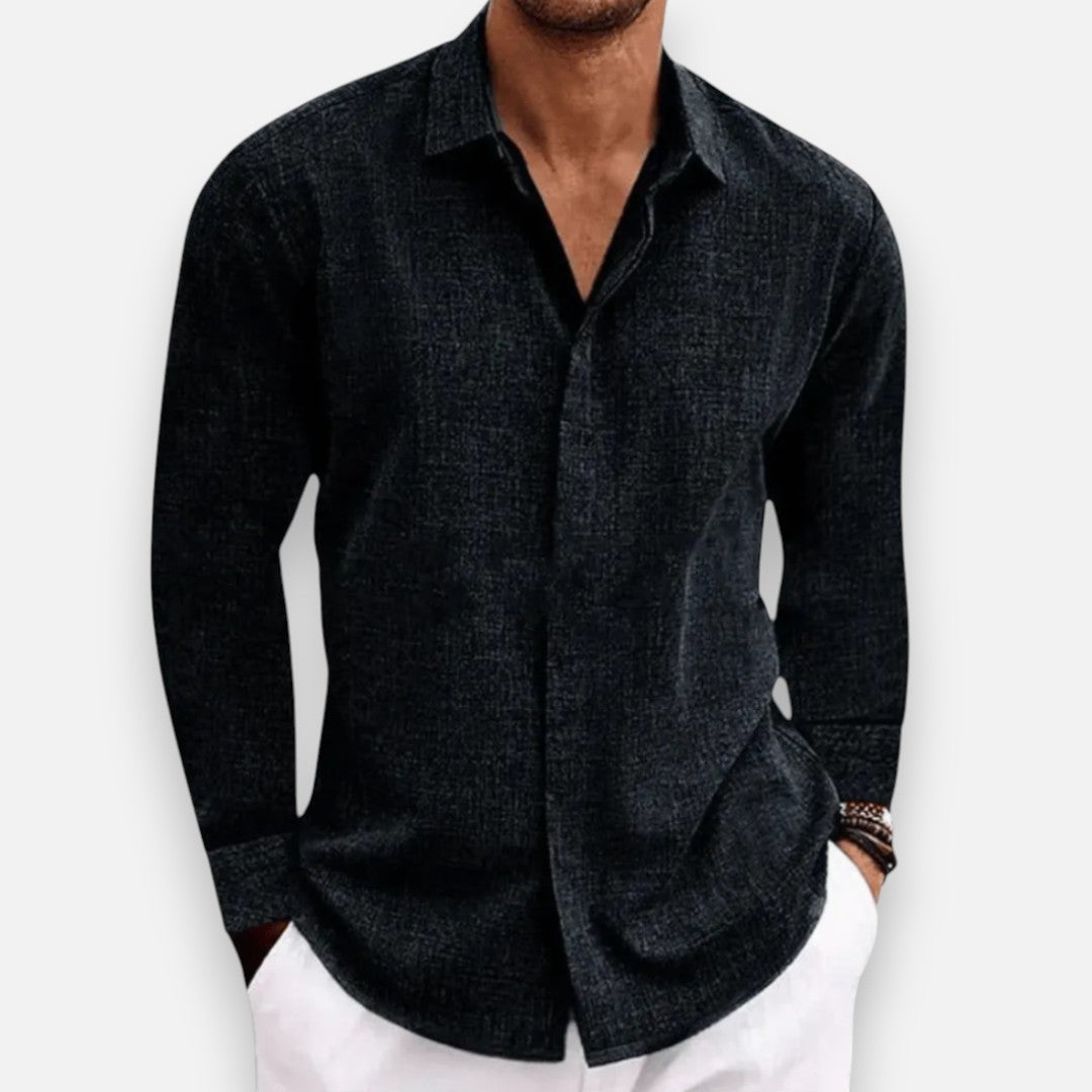 Mivora London | Men’s Signature Long-Sleeve Shirt – Refined Casual Tailoring
