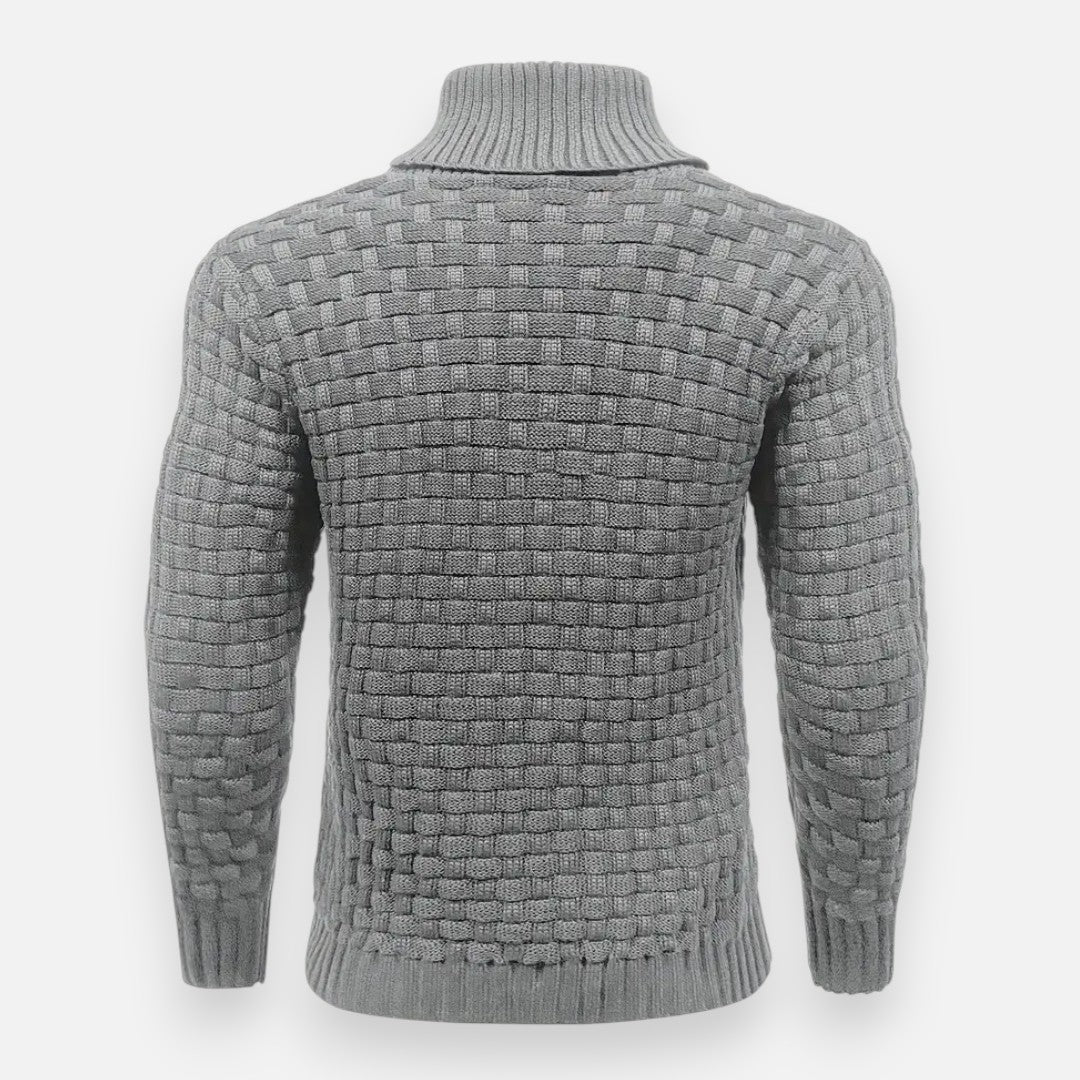 Mivora London | Men’s Waffle-Knit Pullover – Refined & Warm