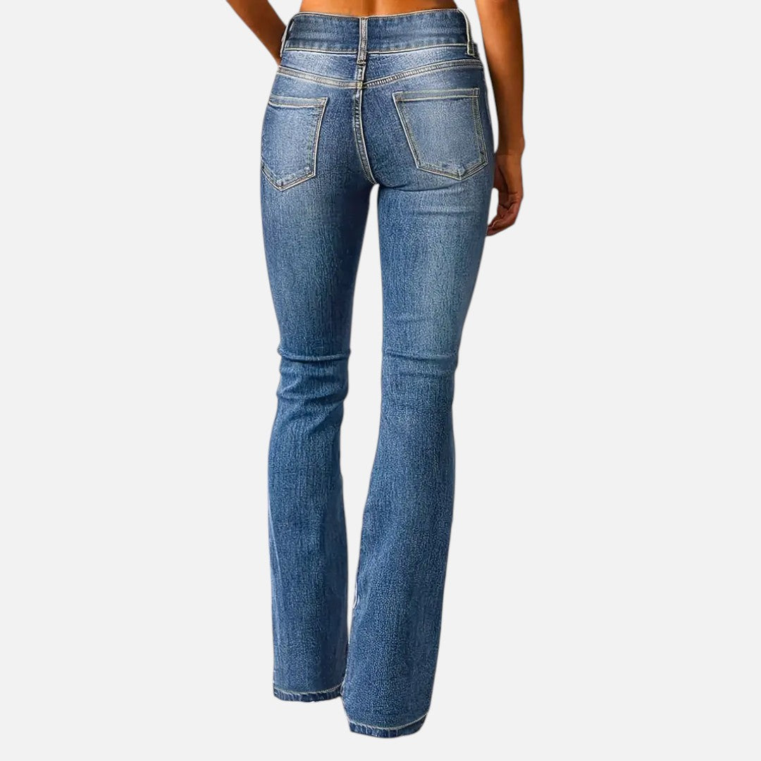 Mivora London | Women’s High-Waist Flared Trousers – Elongated Silhouette & Effortless Grace