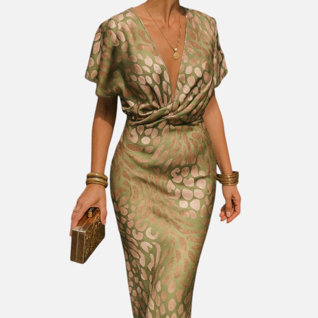 Mivora London | Women’s Elegant Floral Midi Dress – Classic Grace
