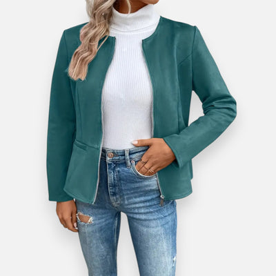 Mivora London | Women’s Soft-Touch Crew Jacket – Effortless Warmth