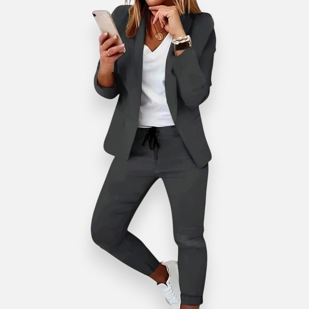 Mivora London | Women’s 2-Piece Suit Set – Classic Blazer & Trousers