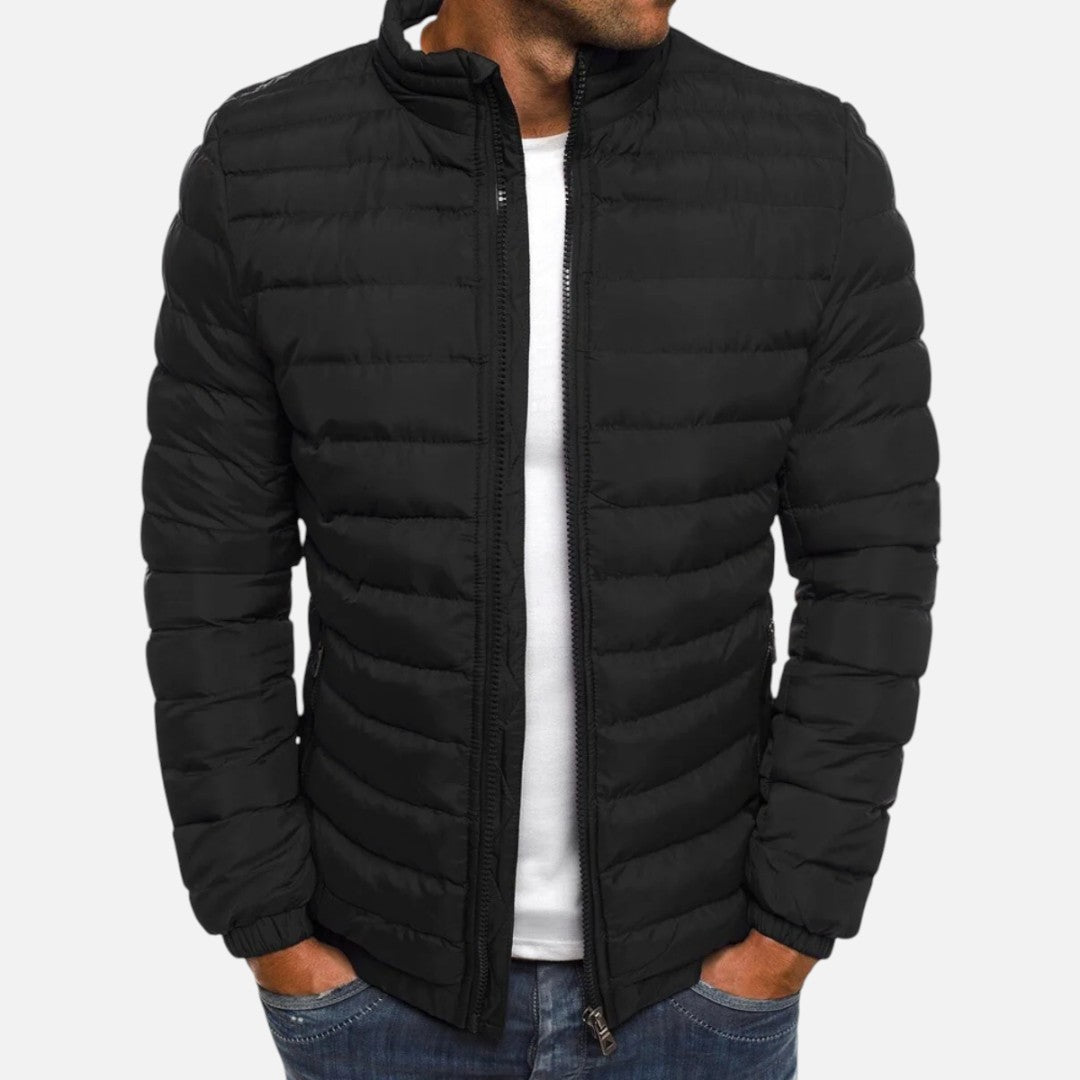 Mivora London | Men’s Quilted Puffer Jacket With Stand Collar