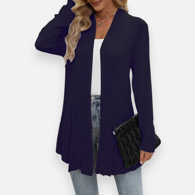 Mivora London | Women’s Pointelle Knit Cardigan – Delicate Elegance