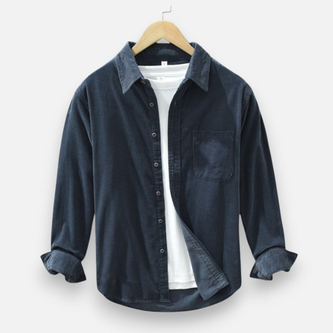 Mivora London | Men’s Retro Cord Shirt – Tailored Fit, Elegant Style
