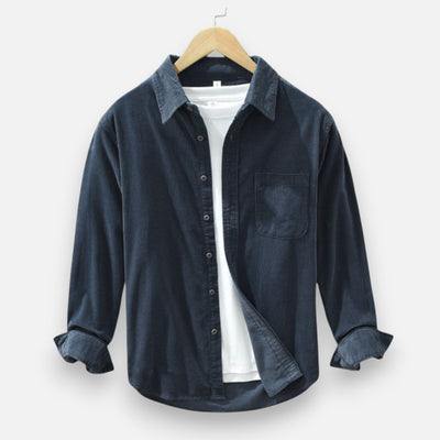 Mivora London | Men’s Retro Cord Shirt – Tailored Fit, Elegant Style