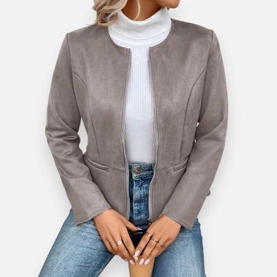 Mivora London | Women’s Soft-Touch Crew Jacket – Effortless Warmth
