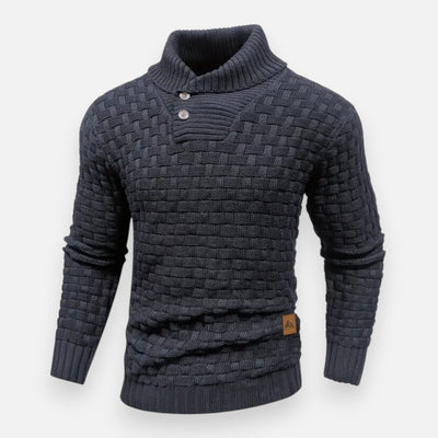 Mivora London | Men’s Waffle-Knit Pullover – Refined & Warm