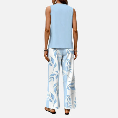 Mivora London | Women’s 2-Piece Sleeveless Top and Wide Leg Trousers Set