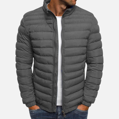 Mivora London | Men’s Quilted Puffer Jacket With Stand Collar