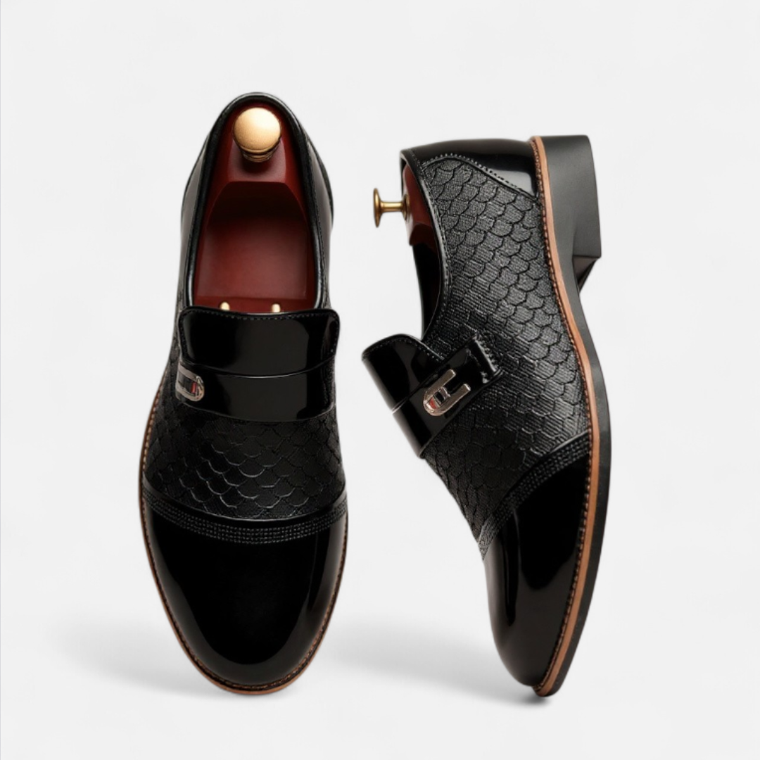Mivora London | Men’s Elegant Black Oxford-Style Dress Shoes