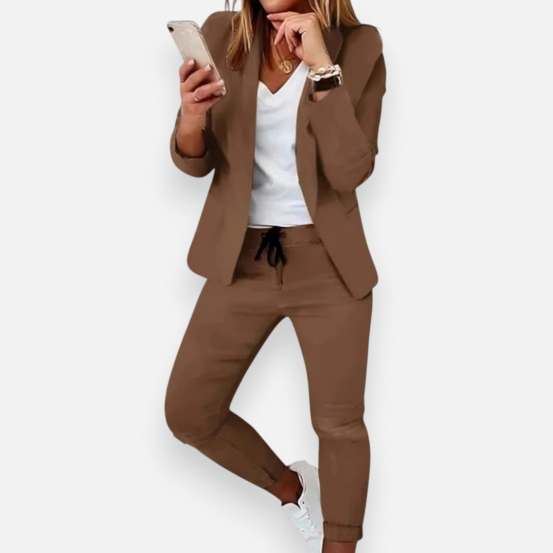 Mivora London | Women’s 2-Piece Suit Set – Classic Blazer & Trousers
