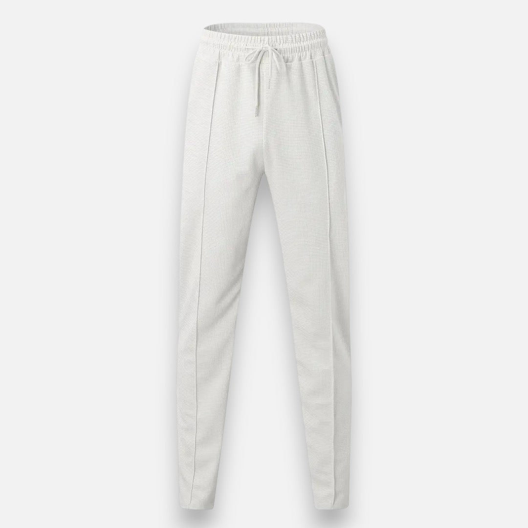 Mivora London | Men’s Waffle Knit Jogger Trousers – Slight Stretch Casual Wear