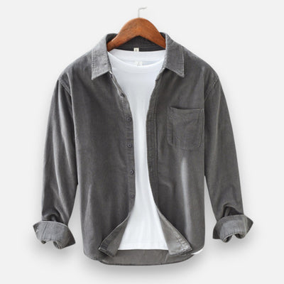 Mivora London | Men’s Retro Cord Shirt – Tailored Fit, Elegant Style