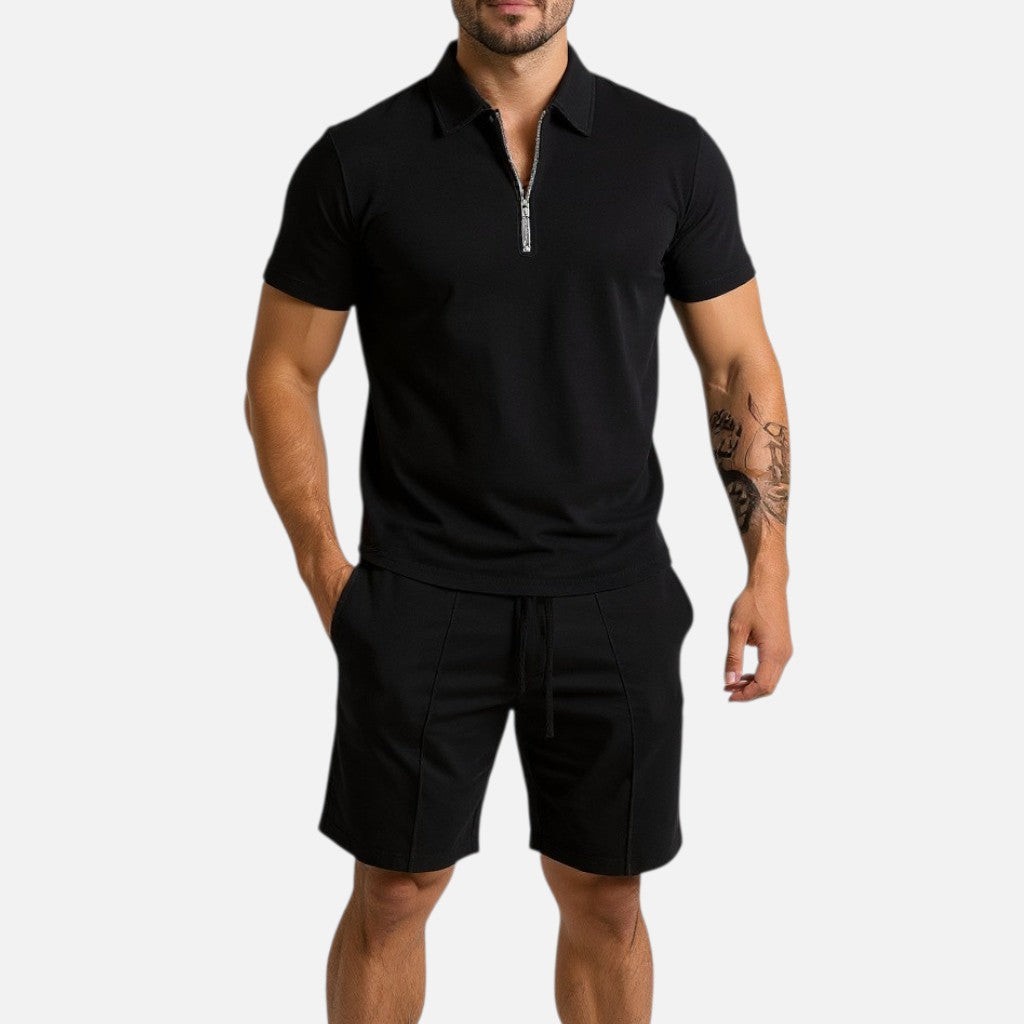 Mivora London | Men's 2-Piece Polo Shirt And Shorts Set In Regular Fit