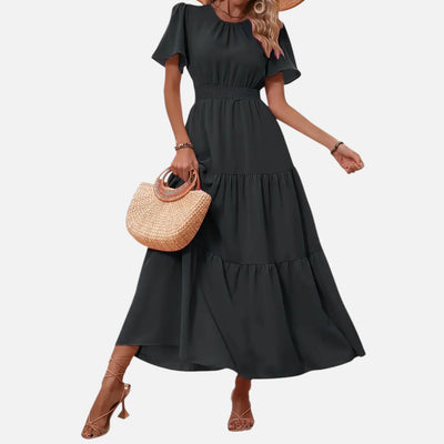Mivora London | Women’s Elegant Pleated Long Dress