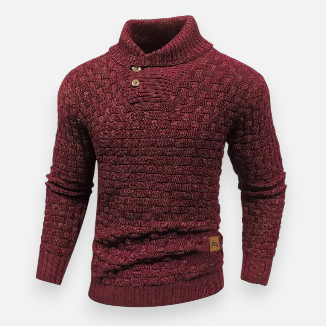 Mivora London | Men’s Waffle-Knit Pullover – Refined & Warm