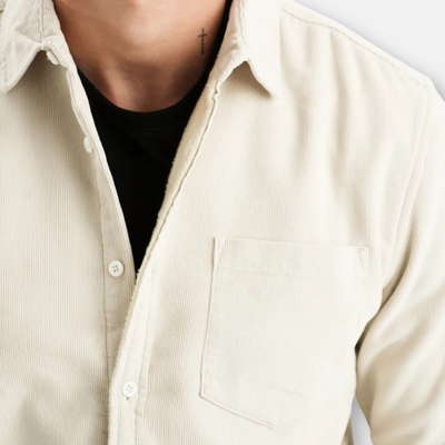 Mivora London | Men’s Textured Long-Sleeve Shirt – Refined Casual Tailoring