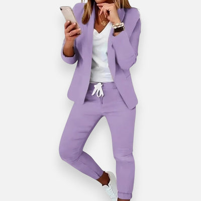 Mivora London | Women’s 2-Piece Suit Set – Classic Blazer & Trousers
