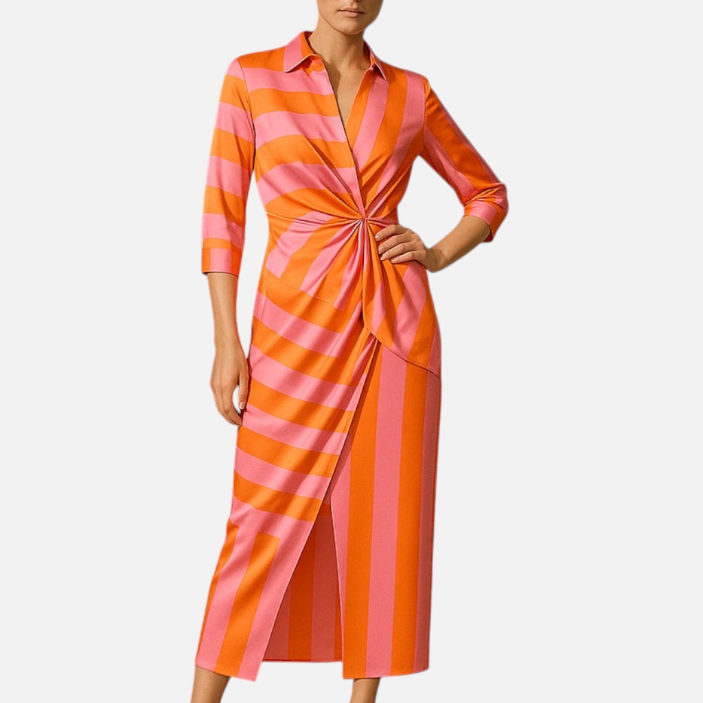 Mivora London | Summer Wrap Dress with Collar