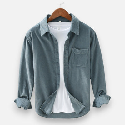 Mivora London | Men’s Retro Cord Shirt – Tailored Fit, Elegant Style