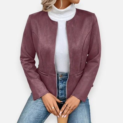 Mivora London | Women’s Soft-Touch Crew Jacket – Effortless Warmth