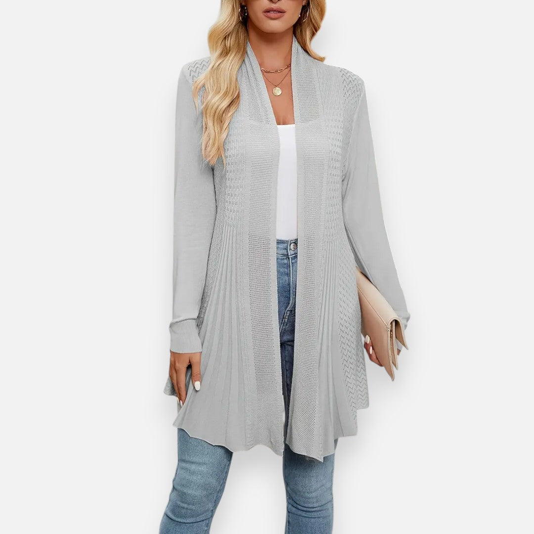 Mivora London | Women’s Pointelle Knit Cardigan – Delicate Elegance