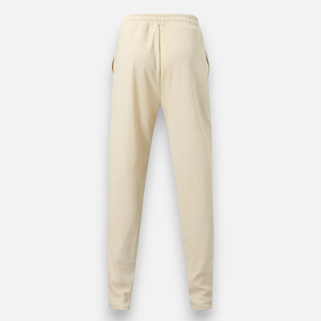 Mivora London | Men’s Waffle Knit Jogger Trousers – Slight Stretch Casual Wear