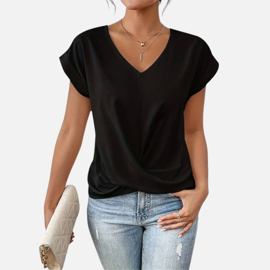 Mivora London | Women’s Lightweight Short-Sleeve Blouse – Relaxed Fit