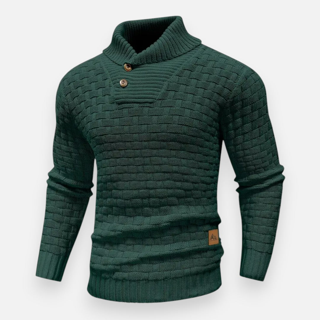 Mivora London | Men’s Waffle-Knit Pullover – Refined & Warm
